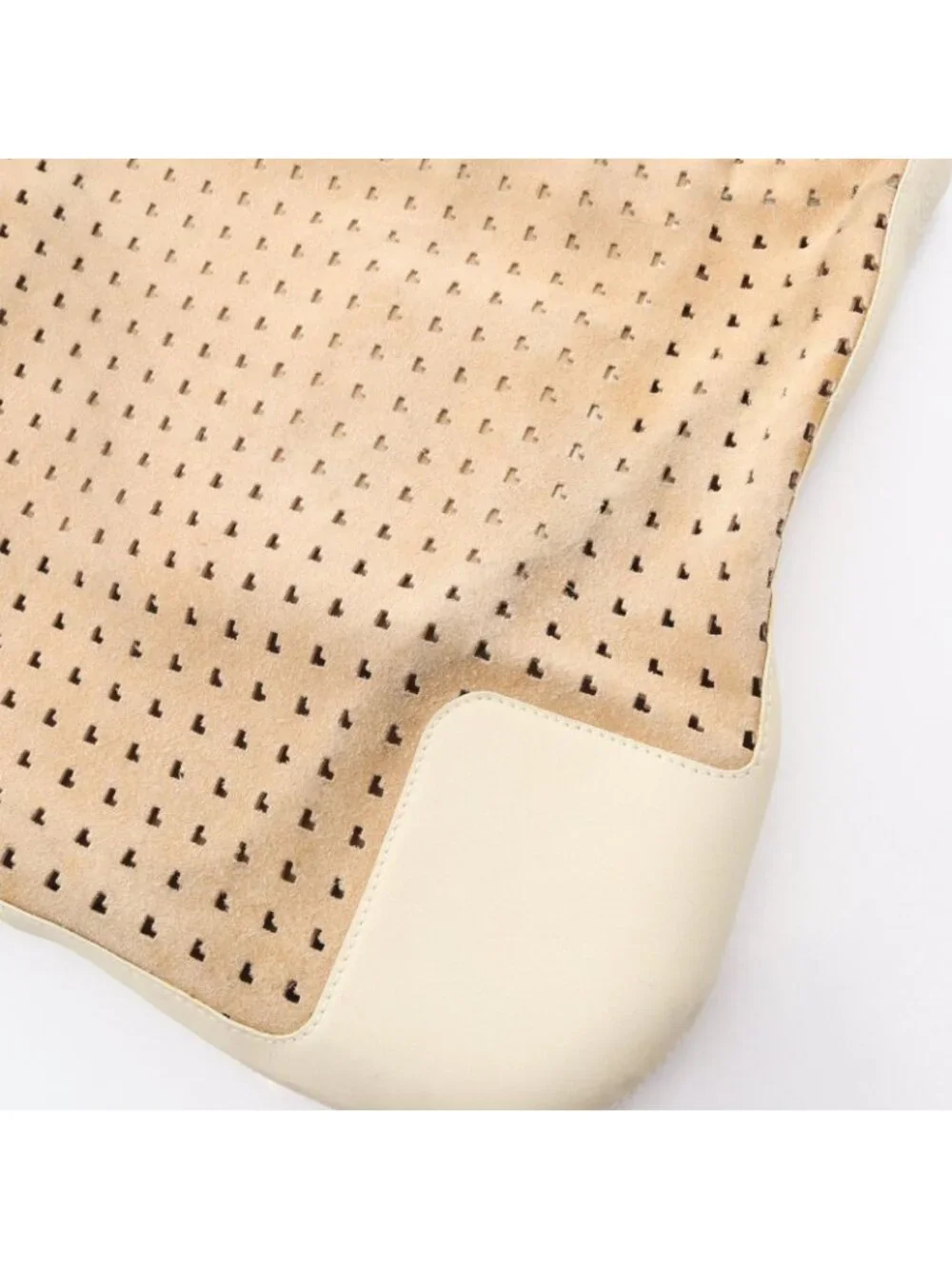 Loewe Shoulder Bag Perforated Brown Ivory Suede Leather Anagram